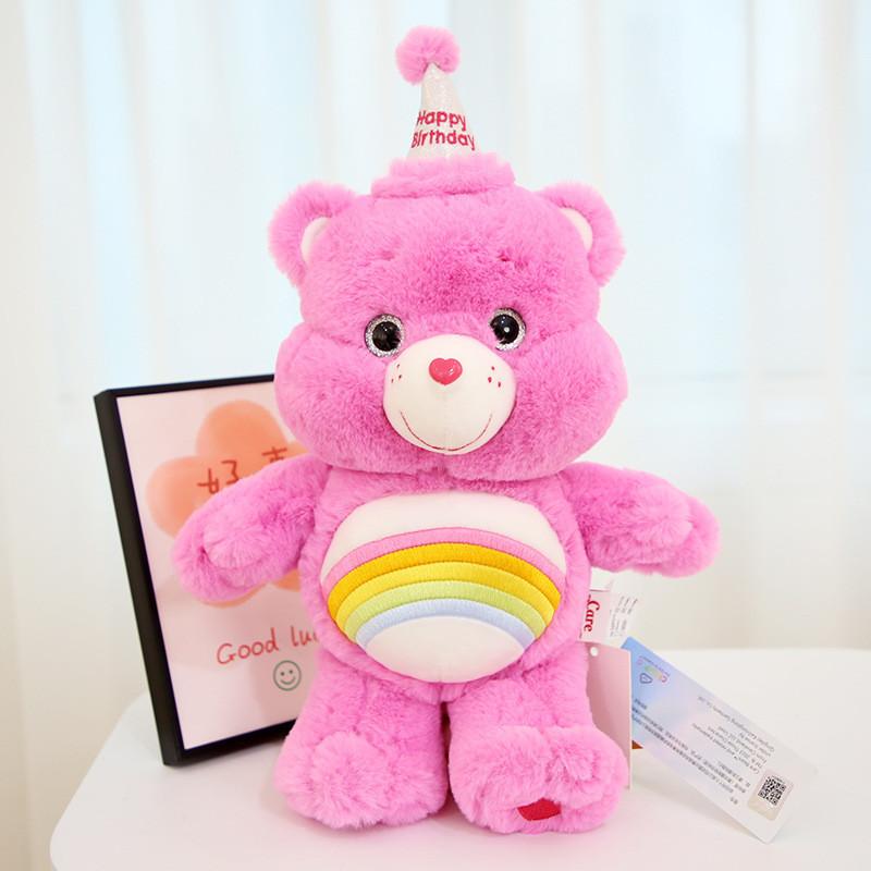 Carebears Rainbow Bear Plush Toy Adorable Soft Short Plush Cartoon Animal Doll 33cm Birthday Gift