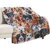 Beautiful Collage of Dogs so many painted beautiful faces dogs are the best Throw Blanket Machine Washable Soft Warm Blanket