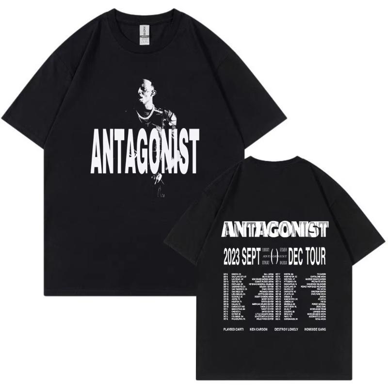 Rapper Playboi Carti Antagonist Tour Tshirt 2023 Concert Fans T Shirt Unisexs Fashion Hip Hop Short Sleeve Oversized Tshirts