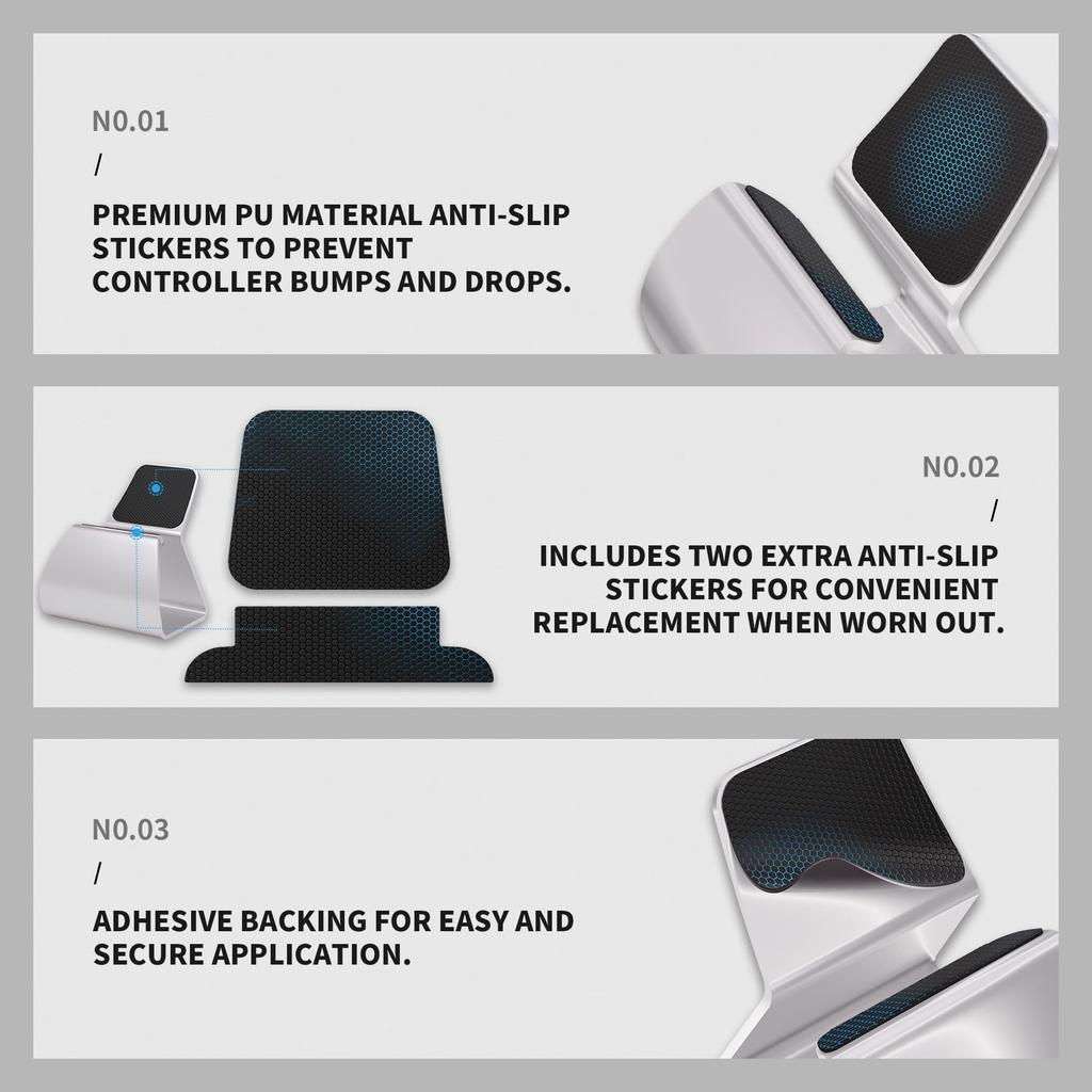 PlayVital 2er-Set, kompatibler Gamecontroller, PS5 Edge, kompatibler Speicher, Aluminium-Display, Xbox Series, Switch Pro, kompatibel, silberner Stand-AL, PS5/PS4