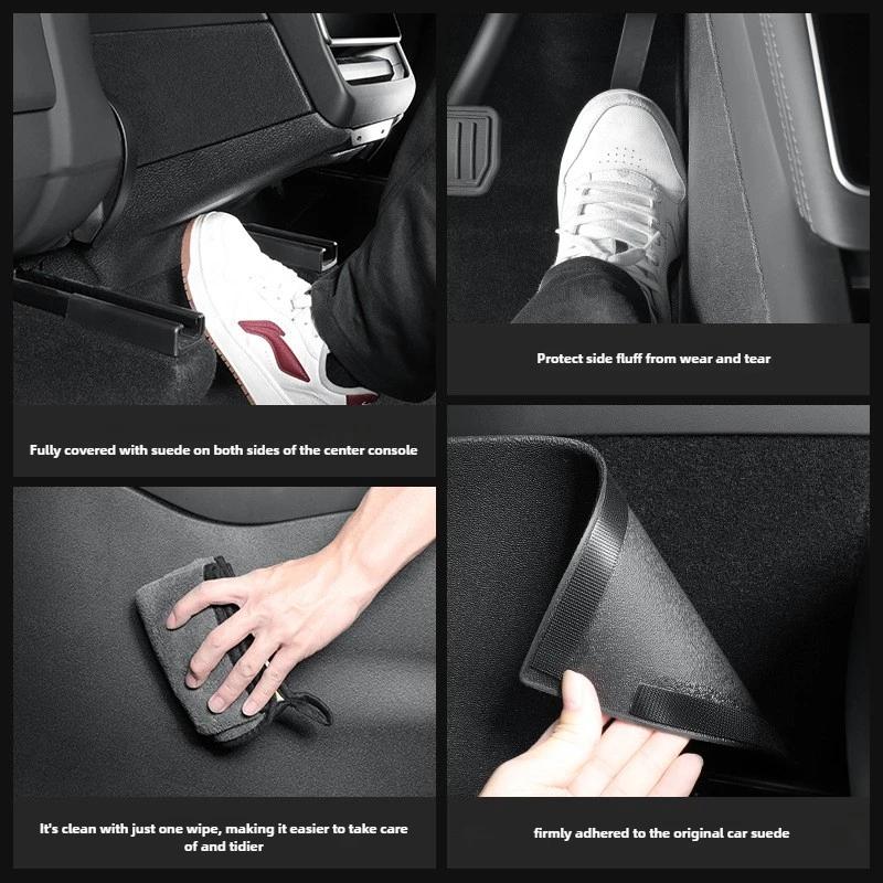 For Tesla Model Y Juniper 2025 2026 Launch Center Console Side Anti Kick Mats Full Cover Pad Rear Seat Protection Mat TPE Cover