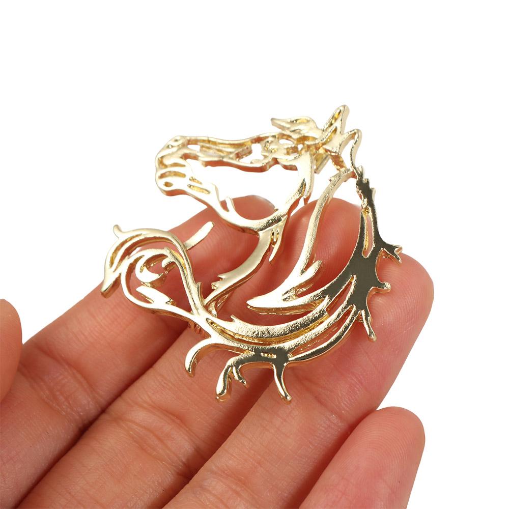 Chinese Style Hollow Horse Brooch Zinc Zinc Alloy Animal Horse Brooch New Year Chest Flower  Coat