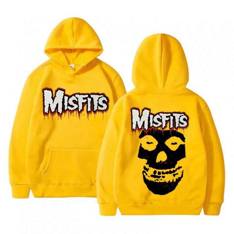 Horror Punk Misfits Skull Rock Print Hoodie
