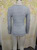 2024 Autumn Women's V-Neck Lace Button Slim Fit Solid Color Long Sleeve Top