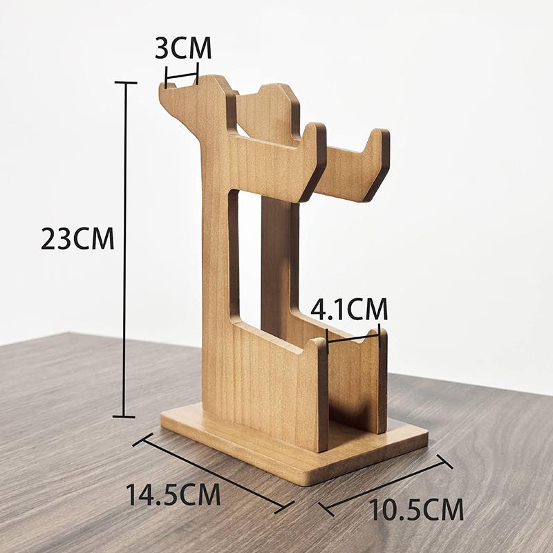 Multifunctional Universal Solid Wood Game Controller Stand, Desktop Storage Rack, Headphone Storage Stand as the picture