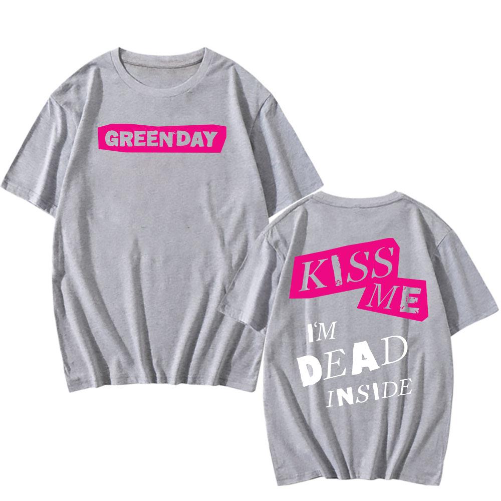 

Kiss Me I m Dead T-Shirt Green Day Saviors Album Graphic Tshirts Short Sleeve Cotton Unisex Streetwear Hip Hop T Shirt Print XS