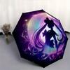 1pc Moonlit Silhouette Pattern Umbrella, Fashionable, Personalized, High-Value Folding Umbrella, a Must-Have for Summer, 8-Rib Durable Iron Frame, Tri