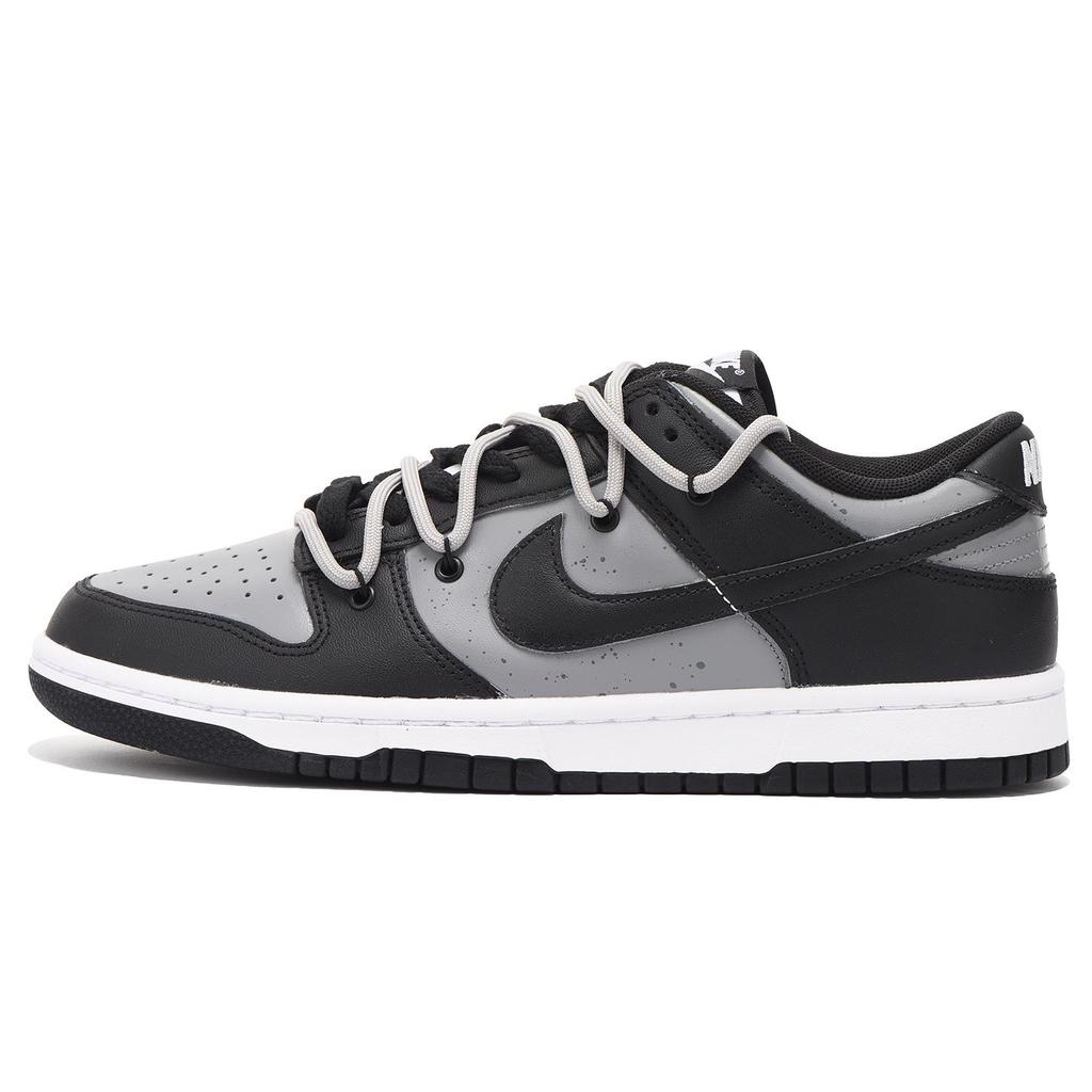 Nike Dunk Leather Coverage, Impact Resistance, Abrasion Resistant Low top Skateboard Shoes GS Black Gray CW1590-100(Team59- SBOX)