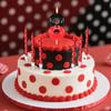 7pcs Black Red Bow Birthday Candles for Boys Girls, Red Mouse Number 0-9 Cartoon Themed Birthday Party Cake Decorations Supplies