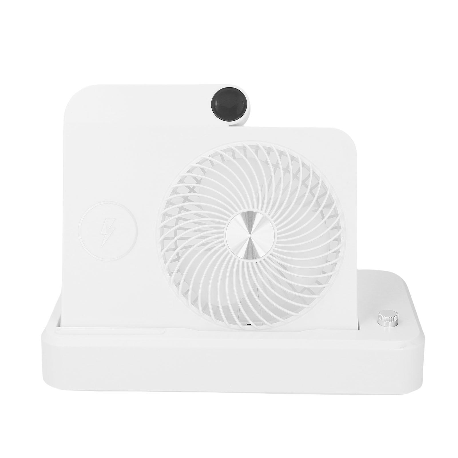 

Desk Fan with Wireless Charging Station 100 Gears Folding Quiet Small Portable Fan for Mobile Phones