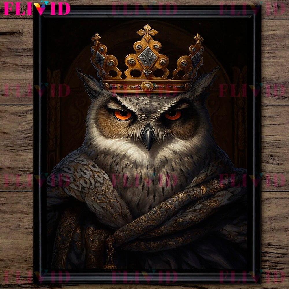 Könige der Tierwelt, Wandkunst, Leinwandgemälde, Vintage-Poster, skurrile, königliche, katzenartige, skurrile Kunst, Poster und Druck, Dekor, ohne Rahmen