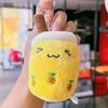 Cute Cartoon Panda Rabbit Fruit Milk Tea Cup Plush Toy Pendant Keychain Kids For