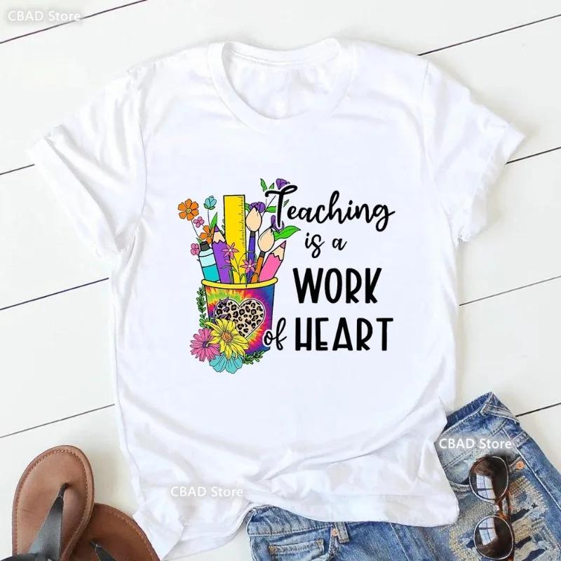 Hot Selling Women's Top Hot Selling Love Personality Pattern Printed Short-sleeved T-shirt Women Summer polyester fabric