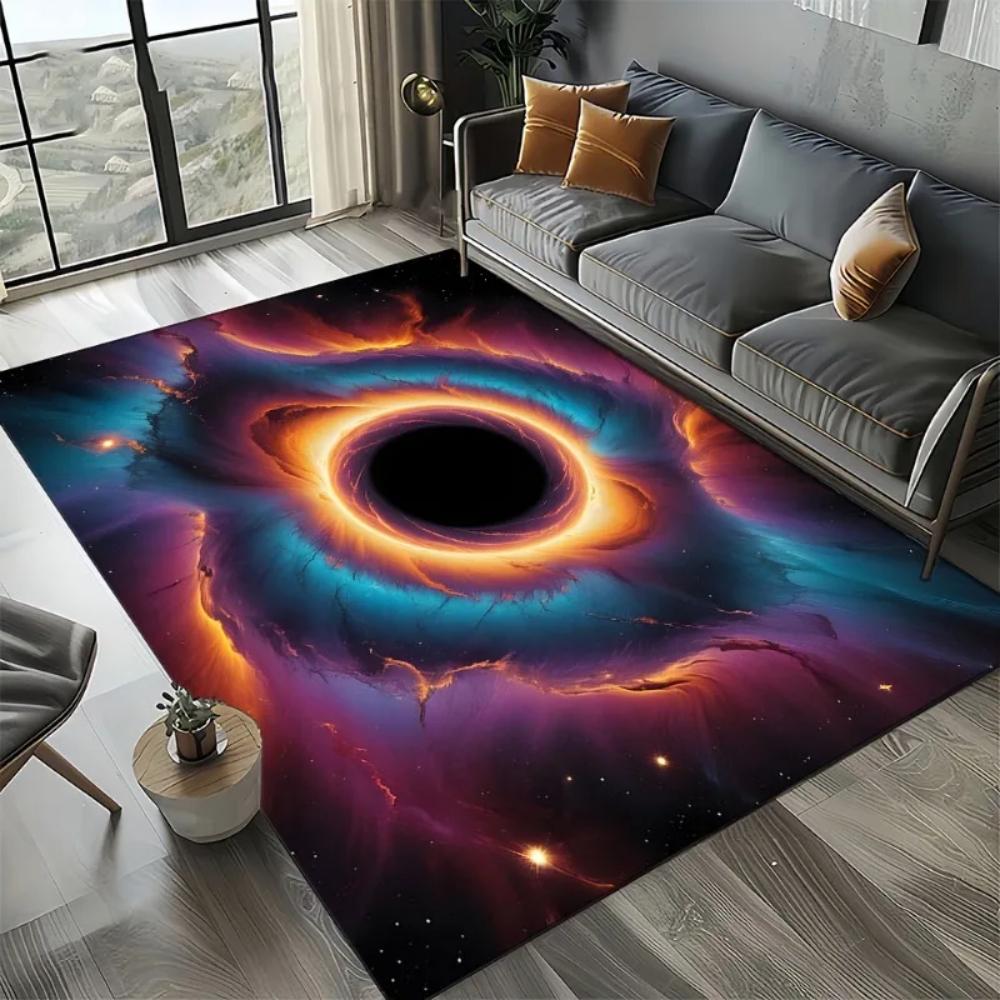 Starry Night Nebula Universe Pattern Carpet Non Slip Floor Mat for Living Room Bedroom Home Decor Large Area Rug Man's Cave