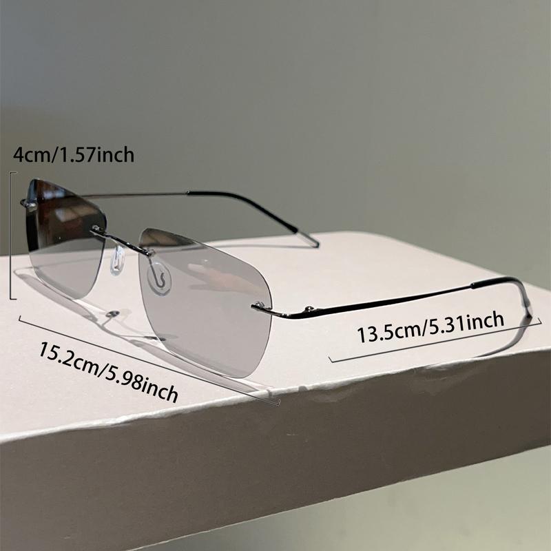 Vintage Rimless Sunglasses Men Fashion  New Outdoor Dark Shades Women Trendy Luxury Brand Design Decor Sun Glasses