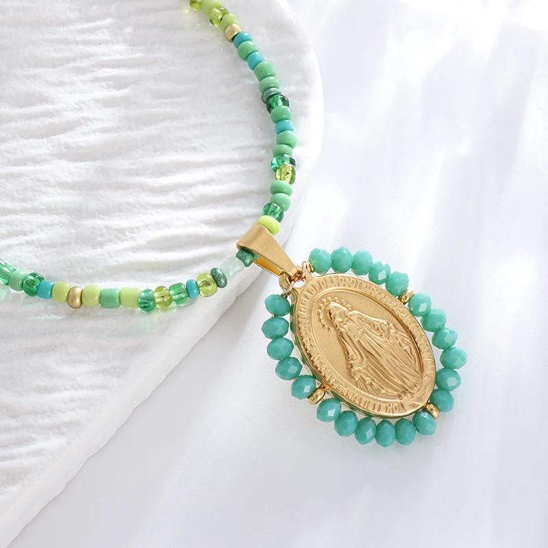 Delicate Our Lady of Guadalupe Medal Pendant Stainless Steel Virgin Mary Necklace Women\\'s Prayer Jewelry Catholic Jewelry Gift