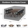 Outdoor Furniture Cover 213X132X74cm - Waterproof Windproof Dust Black Oxford Fabric Furniture Covers with Lock Buckle, Protective Tarpaulin for Table