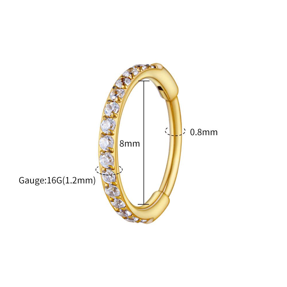 Rechter Großer ASTM F136 Titan Schlanker Huggie Creolen Ohrring 16G CZ Knorpel Helix Ohrläppchen Scharnier Ohrring Piercing Körperschmuck