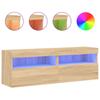 Vidaxl Wall-Mounted TV Cabinets With LED, 2 Pcs., Sonoma Oak, 60X30X40 Cm