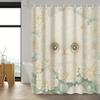 Open 1pc Creative Abstract Big-Eyed Cat Floral Shower Curtain, Includes 12 Hooks Bathroom Decor, Bath Accessory