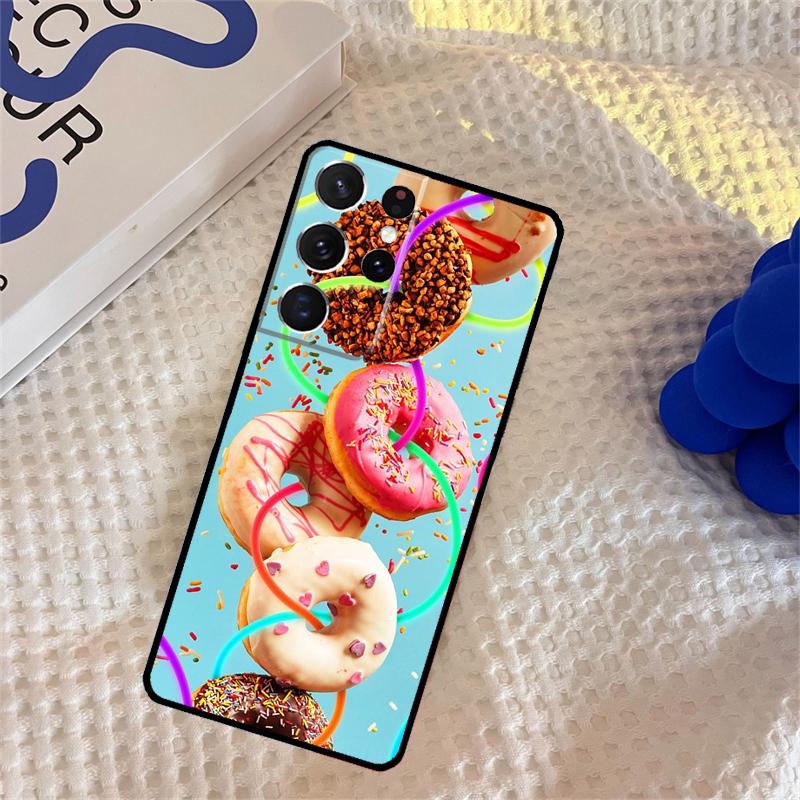 Macarons Cake Dessert Cute Phone Case For Samsung Galaxy S25 Ultra S9 S10 S20 S22 S21 S23 FE S24 Plus Portector Cover
