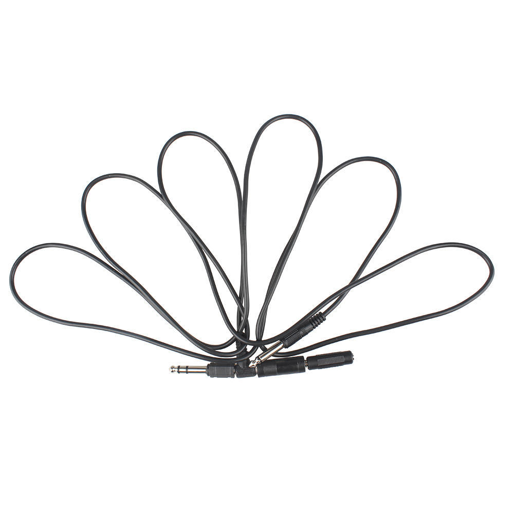 

3M 10 Feet Instrument Guitar Audio Cable 1 4 Inch 6.35mm Straight to Right Angle Plug Black ABS Jacket with 3 Adapters чёрный