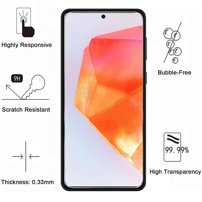 Tempered Glass for Samsung Galaxy F55 5G [4 Pack] Phonillico Screen Protector Glass Film