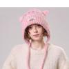 Autumn Winter Cartoon Cat Ears Knitted Hat for Women's Outdoor Wool Hat