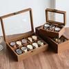 Eleganckie pudełko na zegarki z orzecha włoskiego: Wysoka pojemność, wykwintny design do użytku domowego