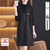 Hengyuanxiang Two-Piece Knit Vest Dress Set: Mid-Length Sweater Dress, Slimming & Tummy-Concealing for Autumn/Winter.