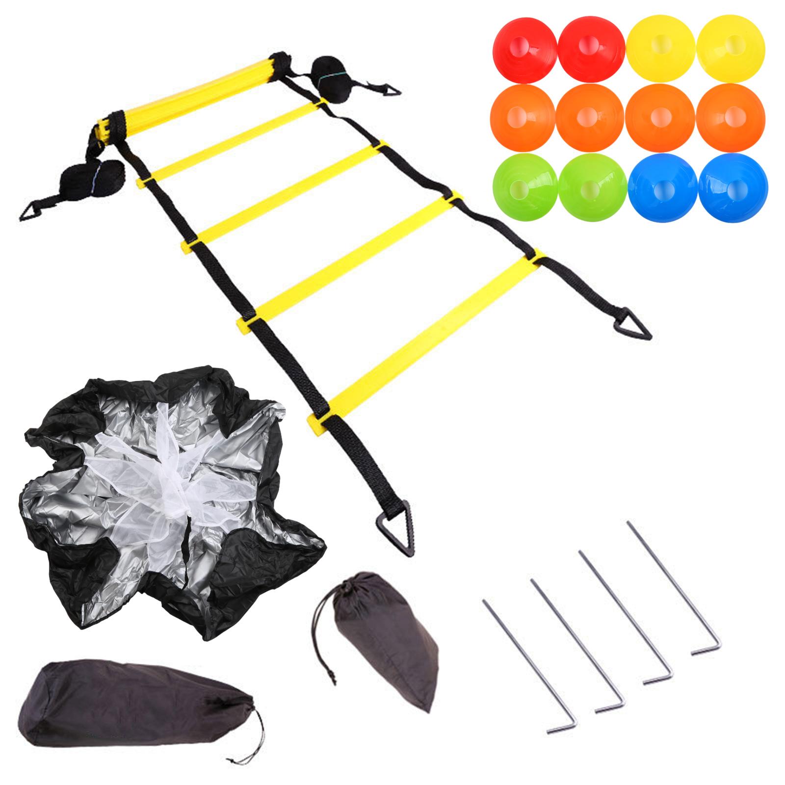 

Agility Speed Ladder Soccer Ball Football Flexibility Training Ladder and Carry Bag for Kids Adults Sports Equipment Set D