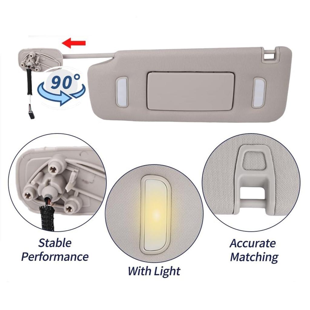 Replacement Part Car Accessory Left/Right Side Sun Visors for 2007-2014 Car Interior Sun Visors Shade 22850310 22850306