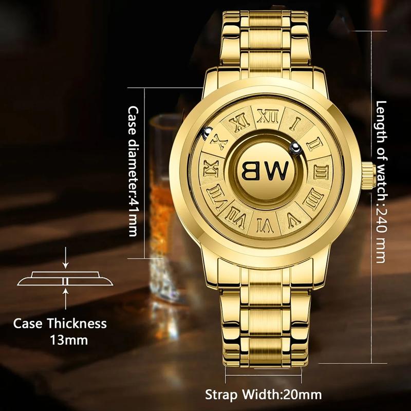 Men Wristwatches Top Brand Luxury Stainless Steel Band Creative Design Unique Men Quartz Watches