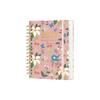 Spiral Bound Floral Spiral Notebook Floral Pattern Schedule Book  for Work Office School Supplies