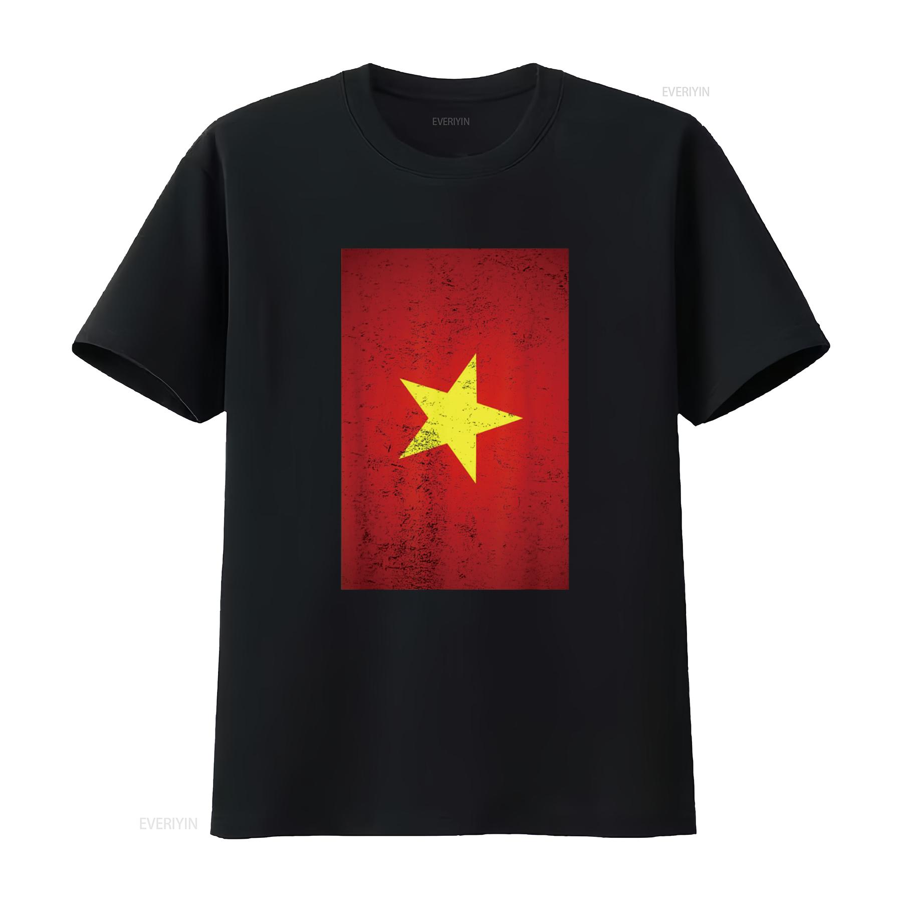 

Grunge Vietnam Nation Flag Retro Asia Hanoi Vietnamese T Shirt vintage Washed Casual homme Comfortable Stretched Unisex 4XL