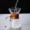 Hitzebeständige Glas-Handbrühkaffeekanne Hohes Borosilikat-Teilgeschirr mit Filter-Kaffeegeschirr-Set Brühen