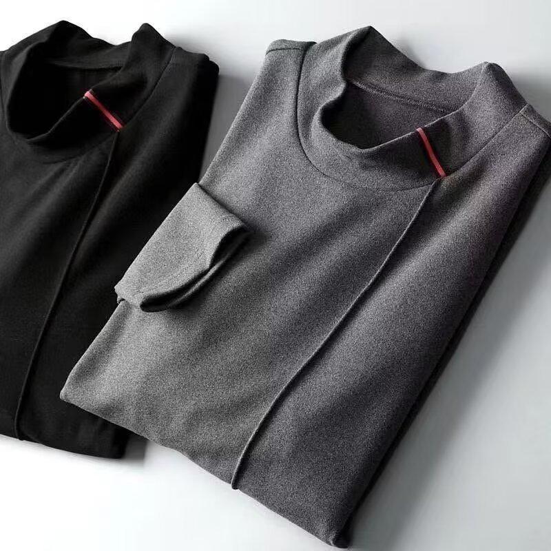 Men's Autumn/Winter Half-High Collar Long-Sleeve Fleece Base Layer