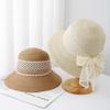 New Big Lace Summer Straw Hat Big Eaves Women's Hat Pot Hat Beach Hat Sunshade Sun Protection Versatile Bow Hat