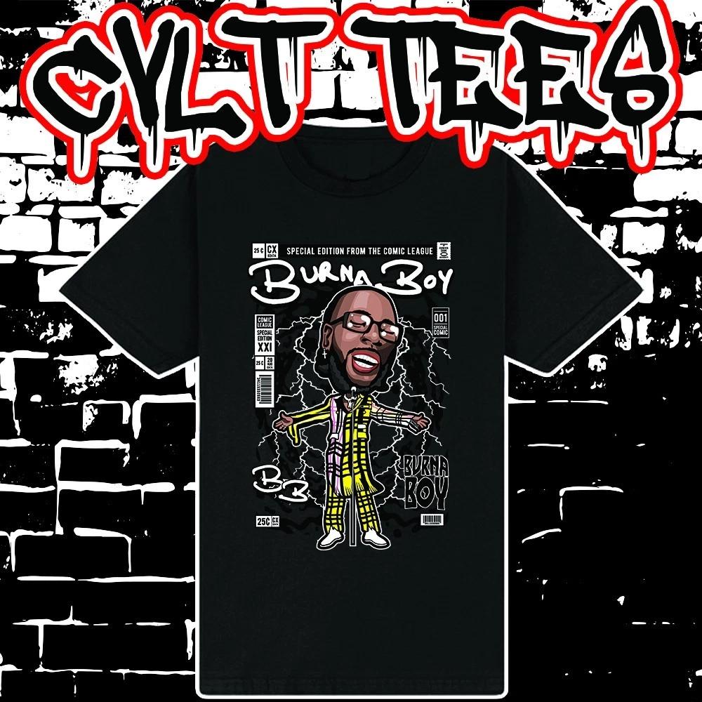Men s and Women s T-shirts Burna Boy Comic Book Cover style Tee ~ 100% Cotton XS