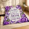 Mom Love Floral Butterfly Quote Coral Fleece Blanket