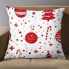 1 Pieces Christmas Red Patterned Cushion Covers Decorative Polyester Pillowcase, Sofa Decorative Cushion Cov Headboard Pillow