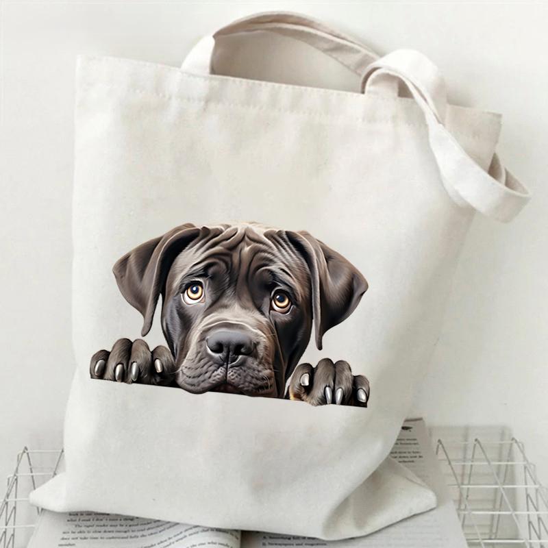 

Повседневные сумки через плечо большой емкости для женщин и мужчин, холщовые сумки с изображением животных и собак, забавные сумки с изображением собак из аниме, модные сумки для подростков