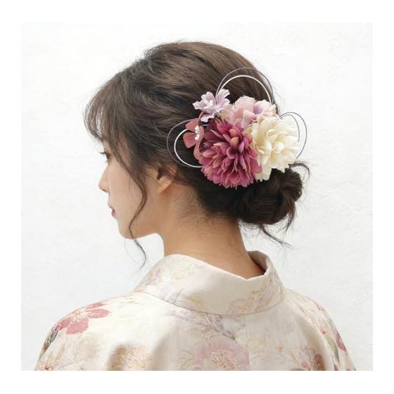FASELE Japanese Traditional Hair Accessories for Women - Silk Flower, Mizuhiki, Hairpins, Combs, Kanzashi, Peony, Hydrangea, Tassels, Pearls -