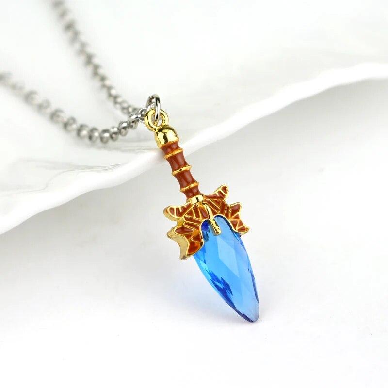 Game Necklace Aghanim's Scepter Necklace Blue Red Green Stone Scepter Stone Pendant For Women Men Cosplay Gifts