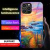 Summer Landscape Sound Control LED Luminous Glass Case for iPhone Samsung