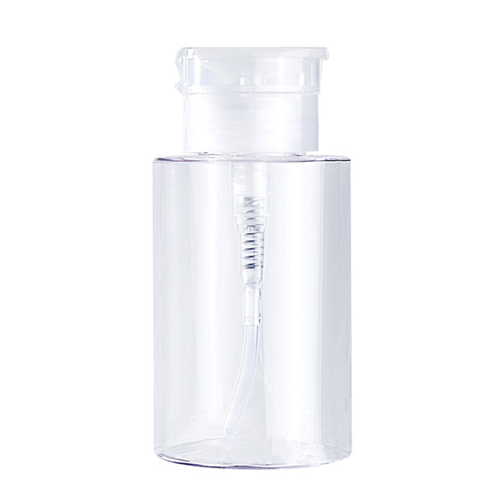 Portable Empty Pump Dispenser Nail Polish Remover Refillable Container Fluid PP Press Bottle Accessory Storage Box Case