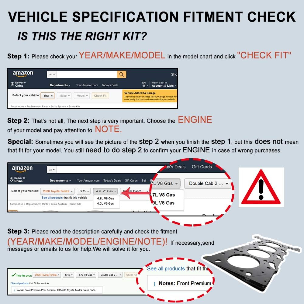 ECCPP Valve Cover Head Gasket Set fit 02-14 for Infiniti FX35 G35 I35 M35 QX4 350Z Altima Frontier Maxima Murano Pathfinder Quest Xterra for Suzuki
