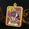 Zodiac Cinnabar Thangka Pendant - Eight Guardian Deities Amulet Box (Samantabhadra & Manjushri)