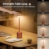 3 Colors Rechargeable Alloy Cordless LED Table Lamp Touch Switch Night Light Nordic Style Home Bar Restaurant Ambiance Desk Lamp