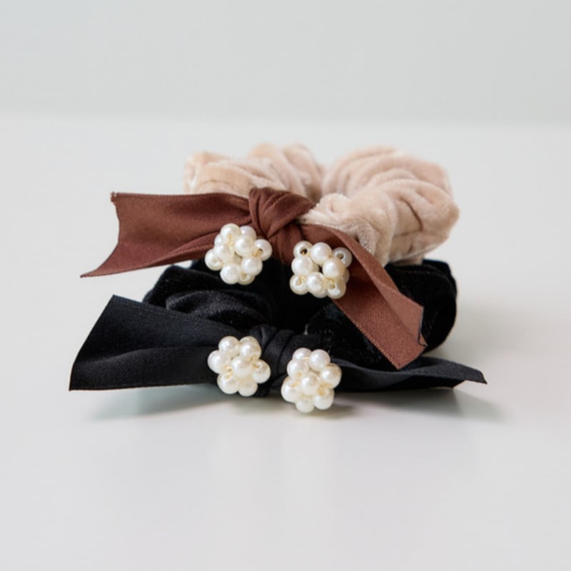 Les Bijoux Philosophy LB_Velvet Ribbon Hair Scrunchie_2color